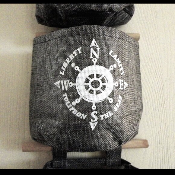 Set of 4 Water Resistant Sm. Hanging Totes, Nautical Theme, Bathrms, Cruise NEW - Picture 4 of 9